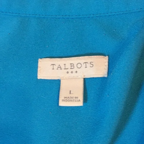 Talbots Factory Turquoise Sleeveless Button Down Top Size Large - Picture 5 of 9